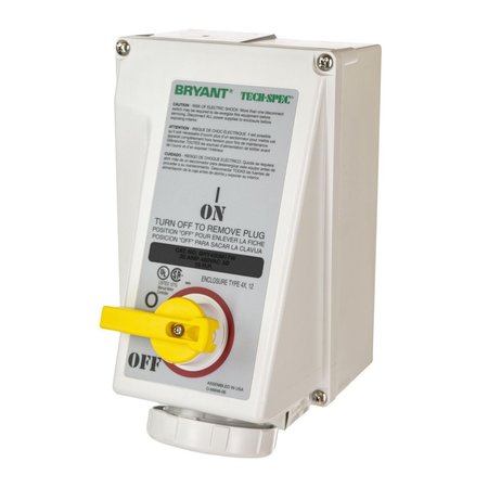 BRYANT IEC Pin and Sleeve Device, Female, 30A 3- Phase Delta 600V AC, 3-Pole 4-Wire Grounding, Watertight BRY430MI5W
